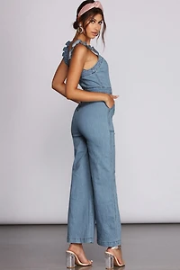Go Wide Denim Jumpsuit