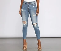 Clara High Rise Distressed Skinny Jeans