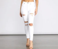 Bella Super High Rise Destructed Skinny Jeans