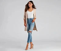High-Rise Distressed Mom Skinny Jeans