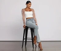 Ally High Rise Destructed Mom Jeans
