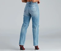High-Rise Destructed Boyfriend Jeans