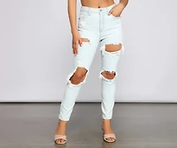 On Edge High Rise Destructed Skinny Jeans