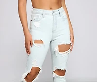 On Edge High Rise Destructed Skinny Jeans