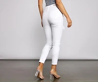 High-Rise Destructed Skinny Ankle Jeans