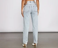 High-Rise Chic Chain Waist Boyfriend Jeans