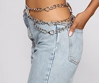 High-Rise Chic Chain Waist Boyfriend Jeans