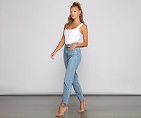 High-Rise Slim Straight Jeans
