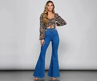Bring The Flare Cutout Jeans