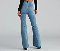 High-Rise Flared Straight-Leg Jeans