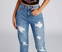 Raise The Bar High Rise Mom Jeans