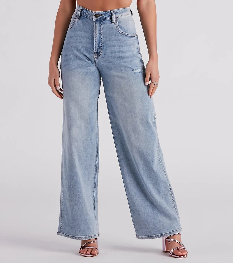 Trish Cargo Wide-Leg Jeans by Windsor Denim