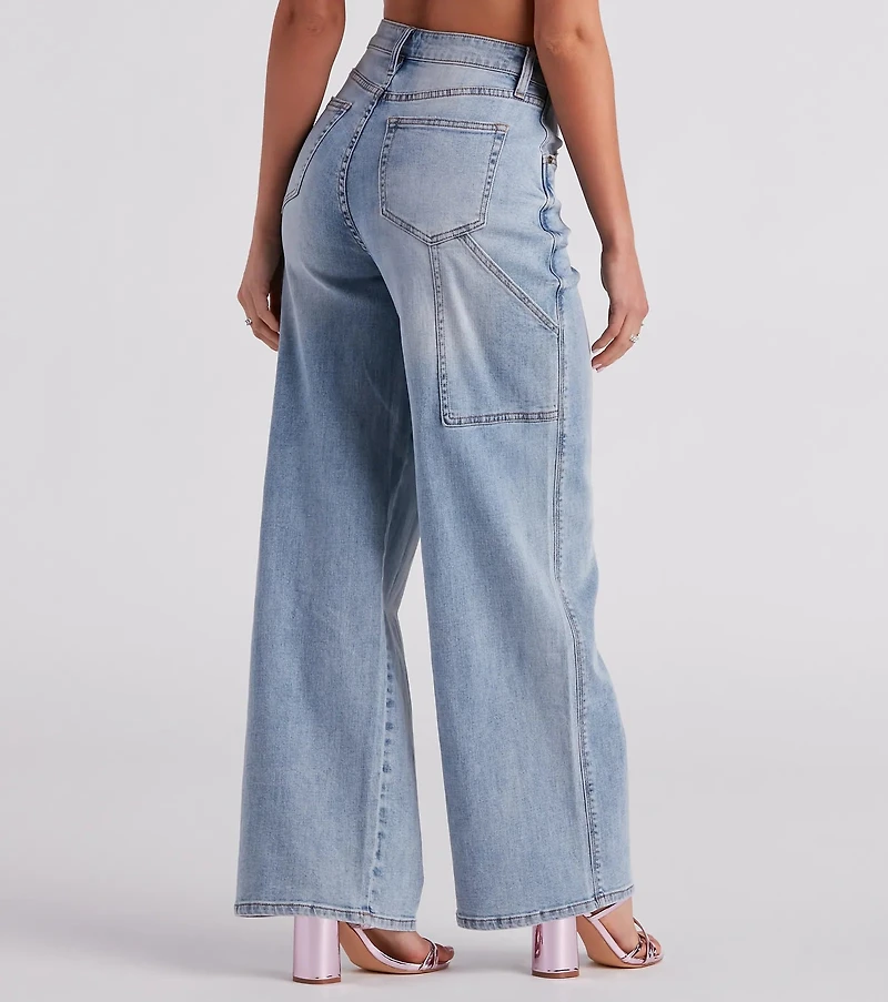 Trish Cargo Wide-Leg Jeans by Windsor Denim