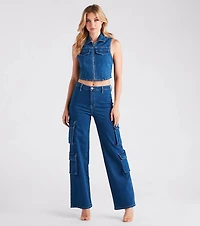 Cutie Charge Wide Leg Denim Pants