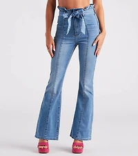 Pep Me Up Paperbag Flare Denim Jeans