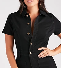 Gimme The Flare Denim Jumpsuit
