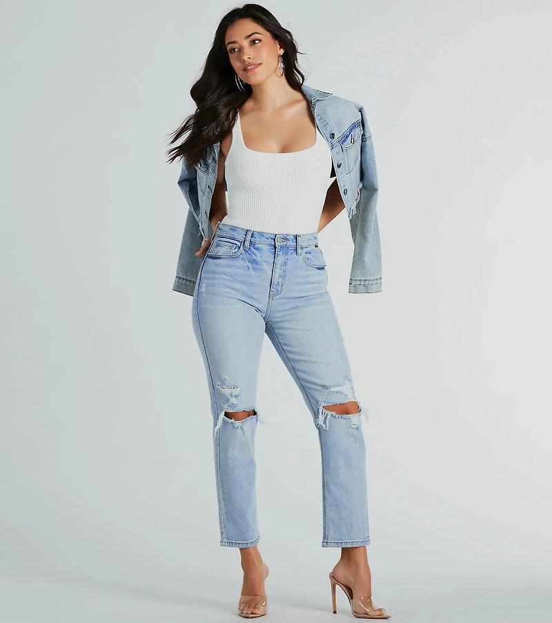 Love Your Look High-Rise Straight-Leg Denim Jeans