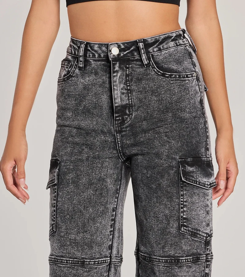 Cool Captured High Rise Cargo Denim Jeans