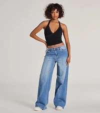 Hot Shot High-Rise Wide-Leg Denim Jeans