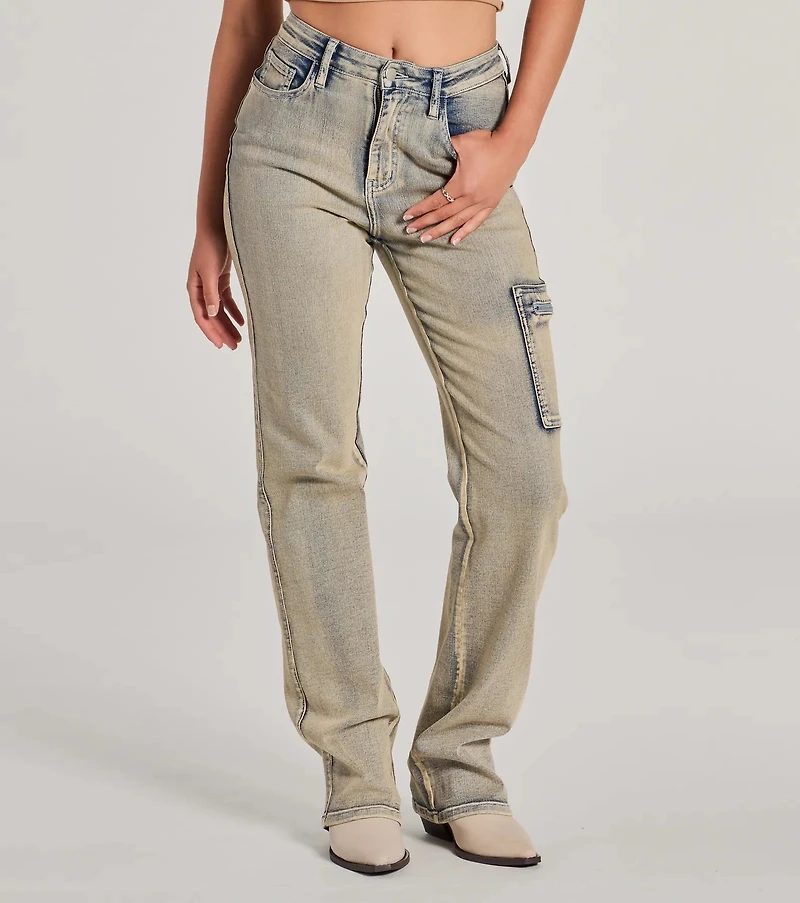 Cool Edge High-Rise Straight-Leg Denim Jeans