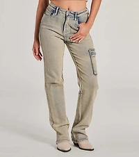 Cool Edge High-Rise Straight-Leg Denim Jeans