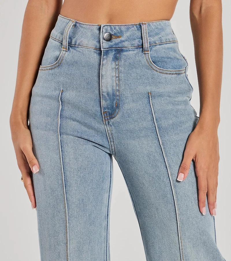 Stylish Refresh High-Rise Wide-Leg Denim Jeans