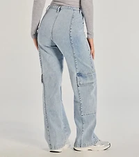 Streetwear Vibe High-Rise Cargo Denim Jeans