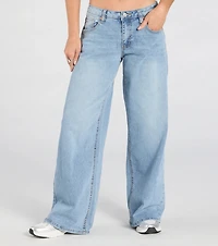 Trend Seeker Boxer Trim Wide-Leg Denim Jeans