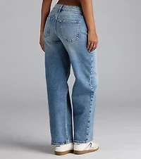 It's Giving Trends Mid-Rise Straight Leg Denim Jeans