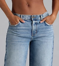 It's Giving Trends Mid-Rise Straight Leg Denim Jeans