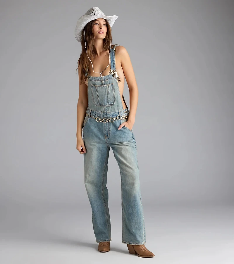 Casual Babe Tinted Denim Overalls