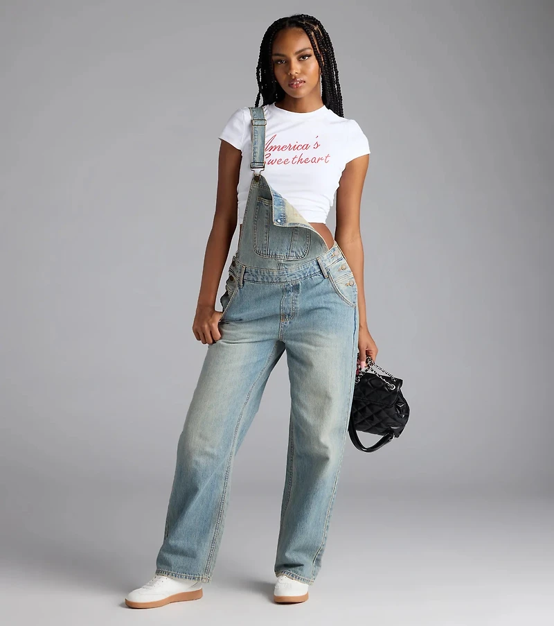 Casual Babe Tinted Denim Overalls