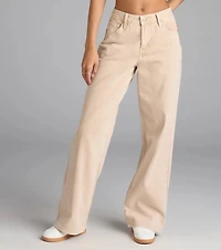 Fresh Vibes Mid-Rise Wide Leg Denim Jeans