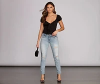 Jude Mid Rise Distressed Jeans