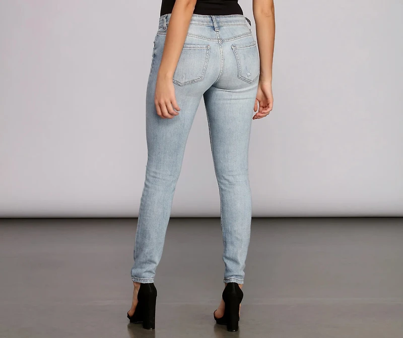 Jude Mid Rise Distressed Jeans
