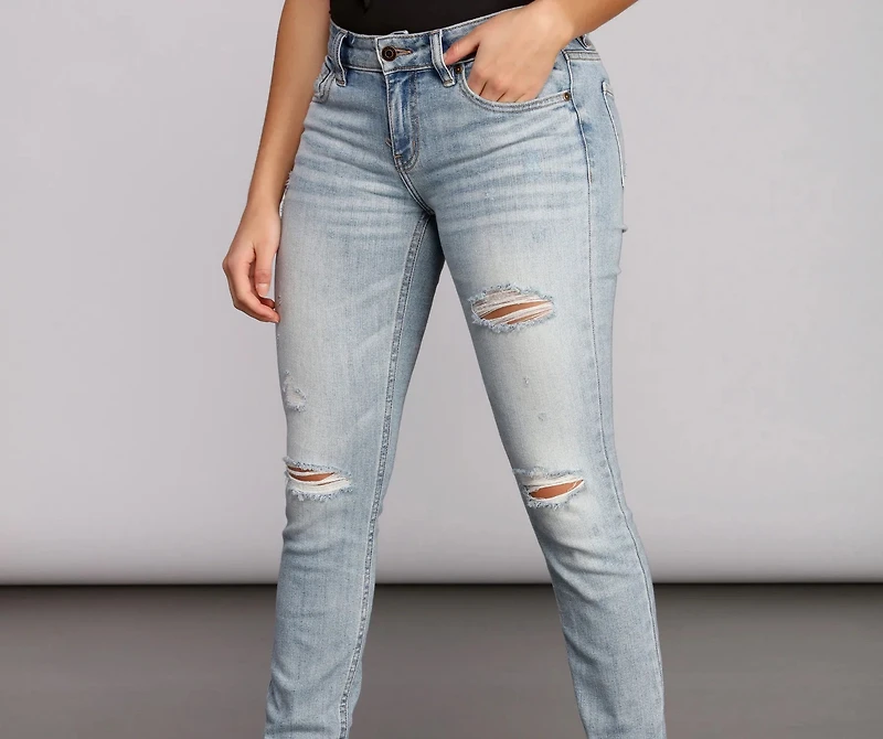 Jude Mid Rise Distressed Jeans