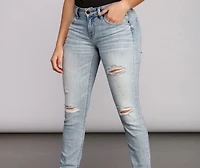 Jude Mid Rise Distressed Jeans
