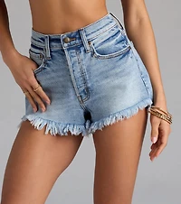 Iconic Style High-Rise Cut-Off Denim Shorts