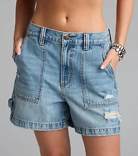 No Plans Just Vibes Denim Shorts