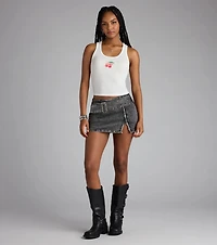 Major Attitude Denim Mini Skort