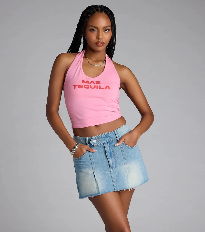 Main Feed Moment Denim Mini Skort