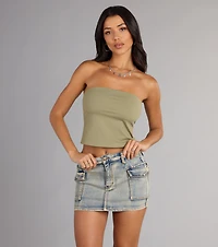 Throwback Cool Denim Cargo Mini Skirt