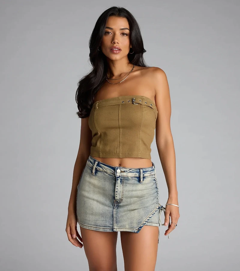 Side Tied and Vibin’ Denim Skort