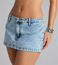 Oops I Slayed Again Denim Micro Skort