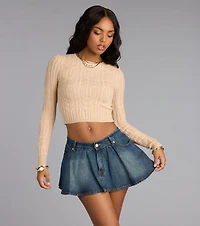 Flirty Confidence Denim Micro Skater Skort