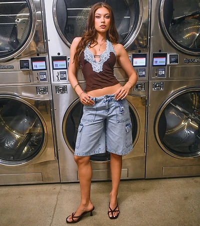 Casual Plans Denim Cargo Jorts