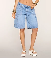 Casual Plans Denim Cargo Jorts