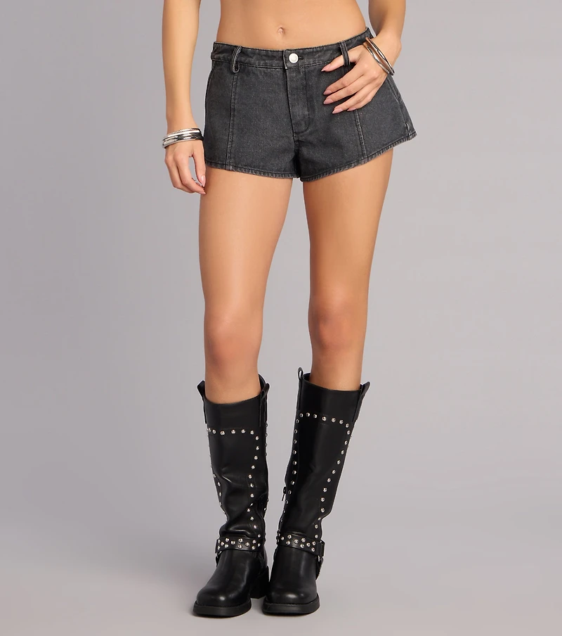 Cool-Girl Edge Denim Hot Shorts
