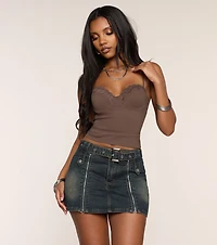 Cool Girl Coded Denim Mini Skort