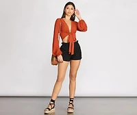Paper Bag Distressed Cuffed Shorts